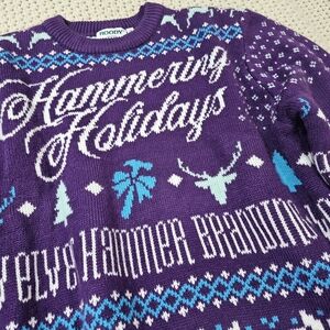 ROODY Ugly Hammering Holidays Christmas Sweater Size Medium.